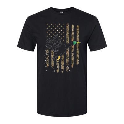 Duck Hunter American Flag Waterfowl Hunting Camouflage Softstyle® CVC T-Shirt