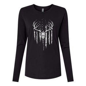 Deer Hunting American Flag Bowhunting Whitetail Bow Hunter Womens Cotton Relaxed Long Sleeve T-Shirt