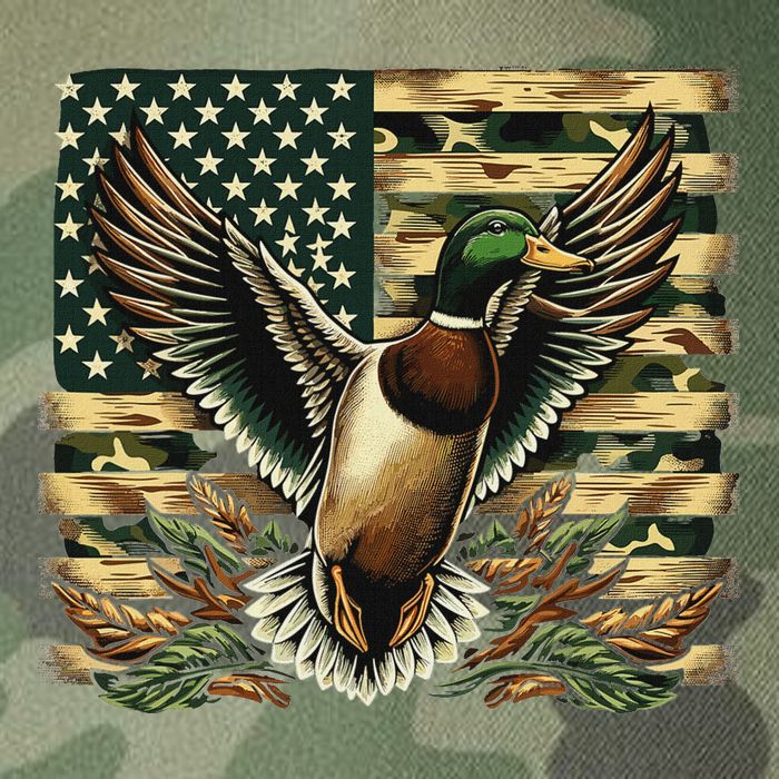 Duck Hunter American Flag Camouflage Hunting Legacy Tie Dye Trucker Hat