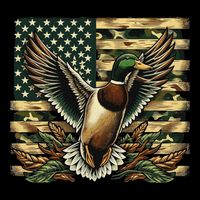 Duck Hunter American Flag Camouflage Hunting Cooling Performance Crew T-Shirt
