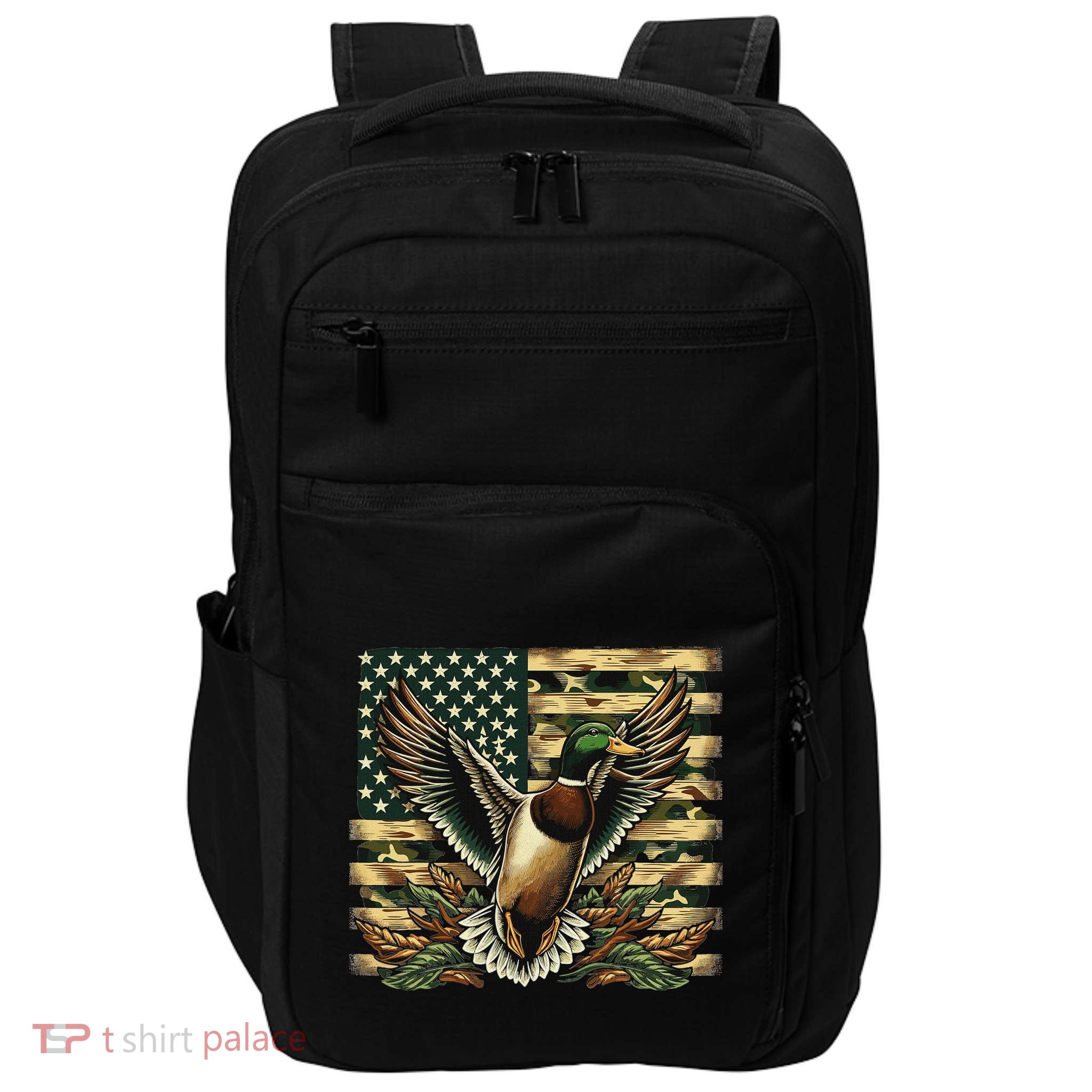 Duck Hunter American Flag Camouflage Hunting Impact Tech Backpack