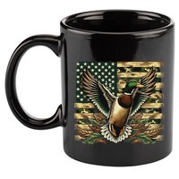 Duck Hunter American Flag Camouflage Hunting 11oz C Handle Ceramic Mug