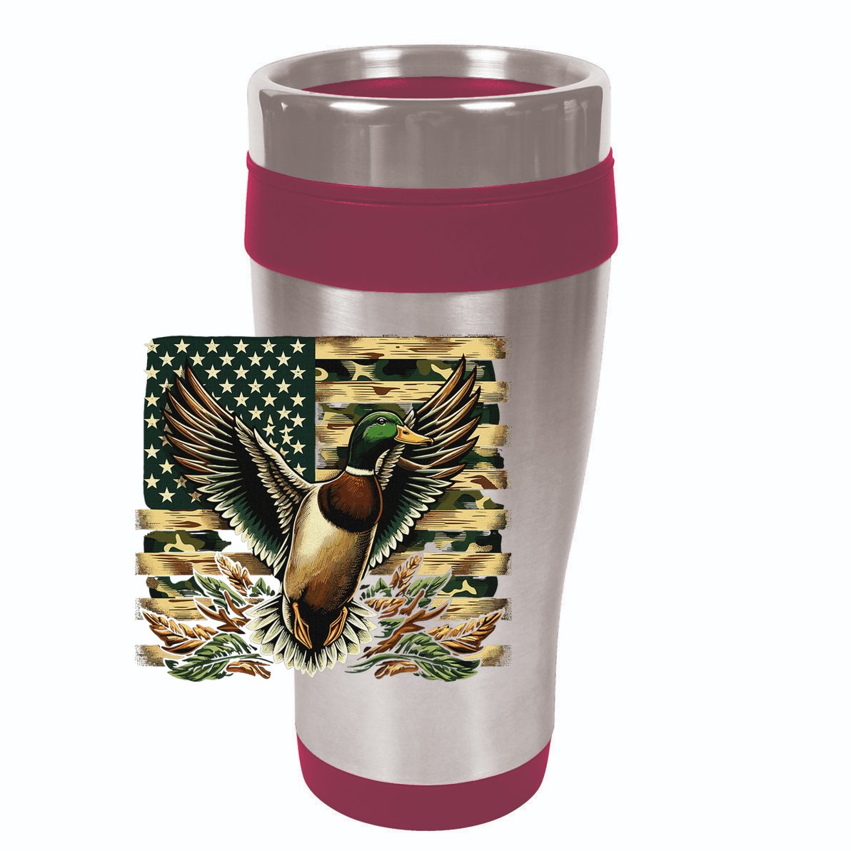 Duck Hunter American Flag Camouflage Hunting 15oz Campfire Ceramic Mug