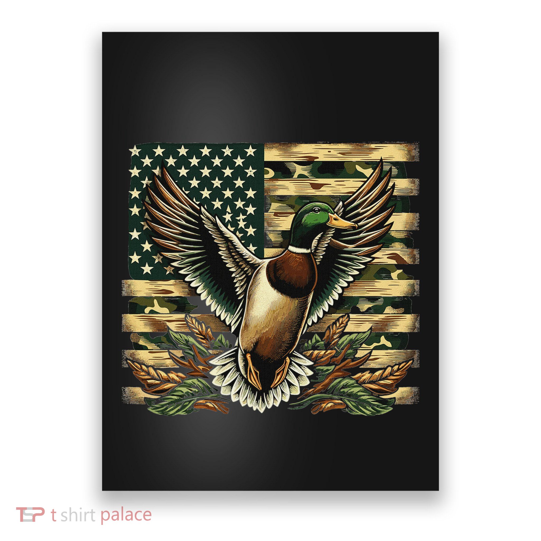 Duck Hunter American Flag Camouflage Hunting Poster