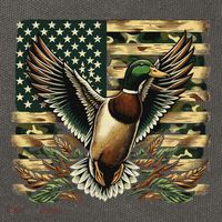 Duck Hunter American Flag Camouflage Hunting Cotton Canvas Backpack