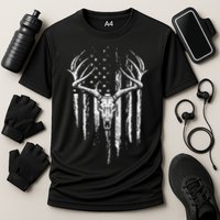 Deer Hunting American Flag Bowhunting Whitetail Bow Hunter Cooling Performance Crew T-Shirt