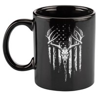 Deer Hunting American Flag Bowhunting Whitetail Bow Hunter 11oz C Handle Ceramic Mug