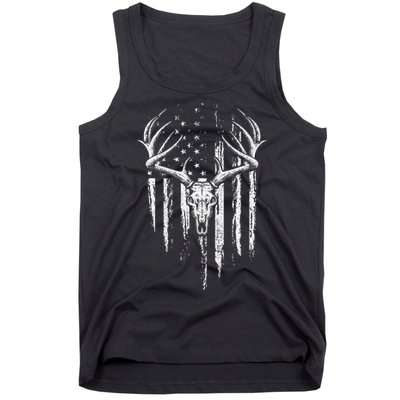 Deer Hunting American Flag Bowhunting Whitetail Bow Hunter Tank Top