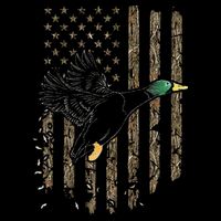 Duck Hunter American Flag Waterfowl Hunting Camouflage Cooling Performance Crew T-Shirt