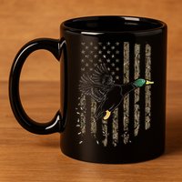 Duck Hunter American Flag Waterfowl Hunting Camouflage 11oz C Handle Ceramic Mug