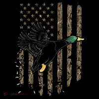 Duck Hunter American Flag Waterfowl Hunting Camouflage Flatbill Hat
