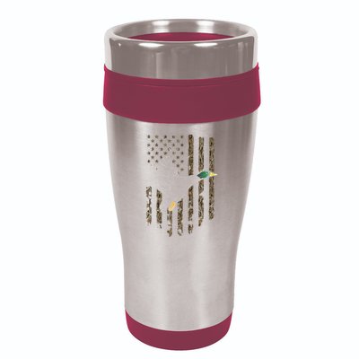 Duck Hunter American Flag Waterfowl Hunting Camouflage 16oz Travel Tumbler