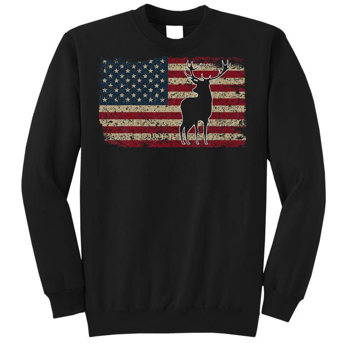 Deer Hunting American Flag I Proud Hunter Gift Idea Sweatshirt