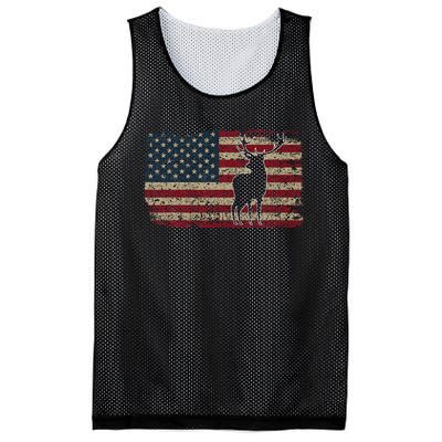 Deer Hunting American Flag I Proud Hunter Gift Idea Mesh Reversible Basketball Jersey Tank