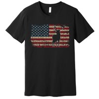 Deer Hunting American Flag I Proud Hunter Gift Idea Premium T-Shirt