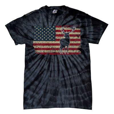 Deer Hunting American Flag I Proud Hunter Gift Idea Tie-Dye T-Shirt