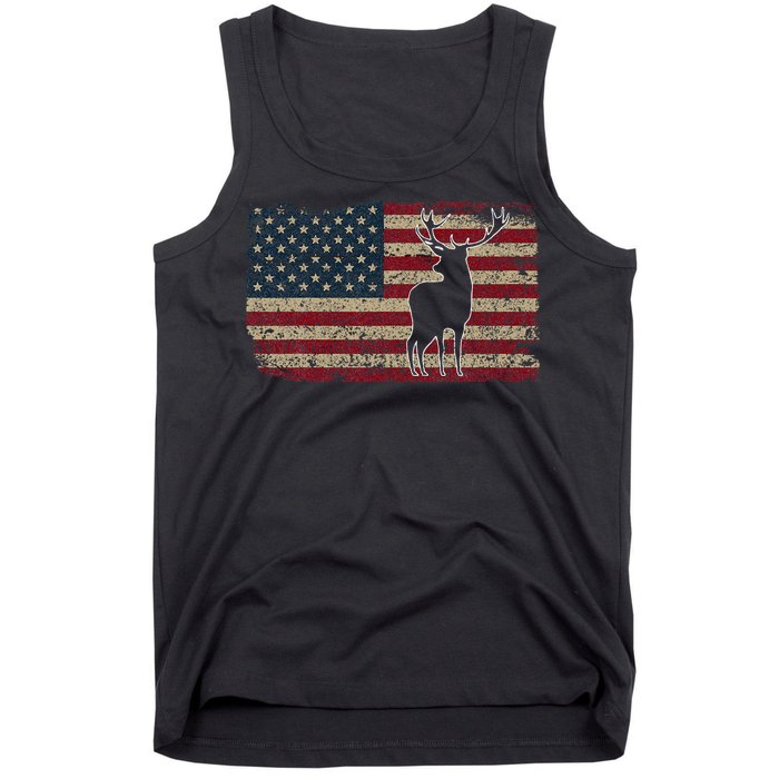 Deer Hunting American Flag I Proud Hunter Gift Idea Tank Top