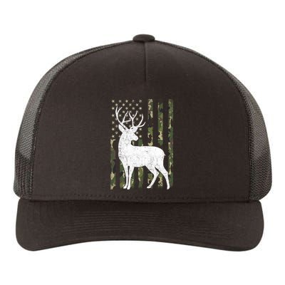 Deer Hunting American Flag Camo Yupoong Adult 5-Panel Trucker Hat