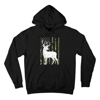 Deer Hunting American Flag Camo Hoodie