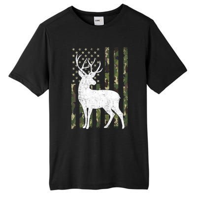 Deer Hunting American Flag Camo Tall Fusion ChromaSoft Performance T-Shirt