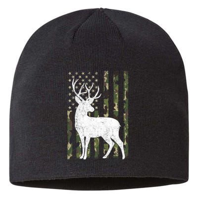 Deer Hunting American Flag Camo Sustainable Beanie