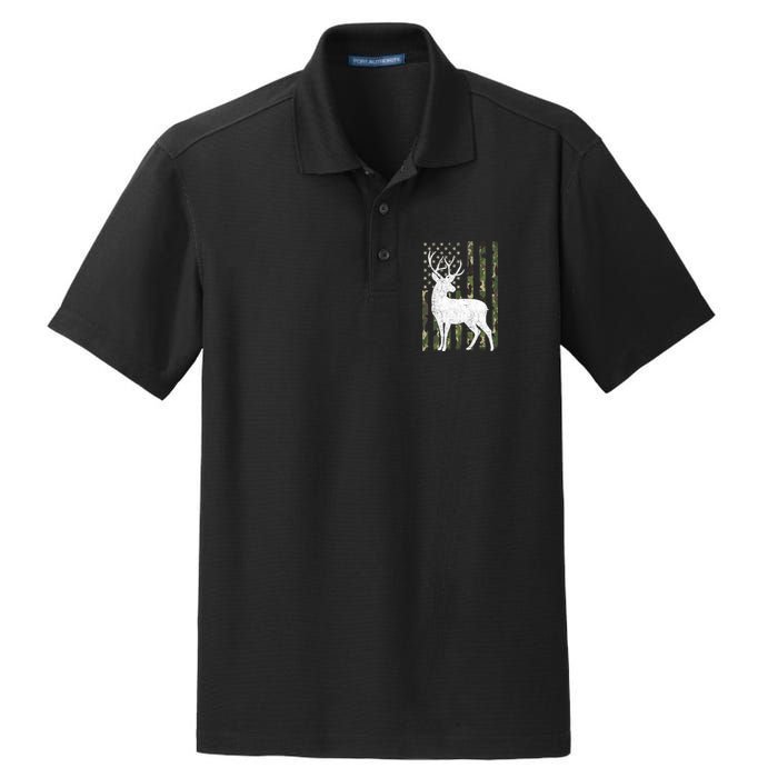 Deer Hunting American Flag Camo Dry Zone Grid Polo