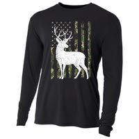 Deer Hunting American Flag Camo Cooling Performance Long Sleeve Crew