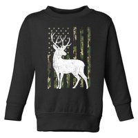 Deer Hunting American Flag Camo Toddler Sweatshirt