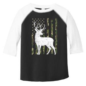 Deer Hunting American Flag Camo Toddler Fine Jersey T-Shirt