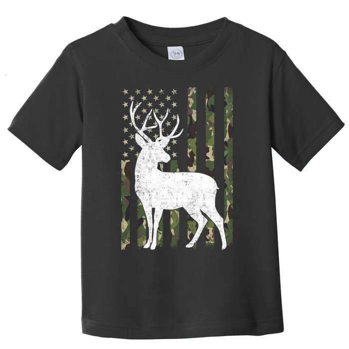 Deer Hunting American Flag Camo Toddler T-Shirt