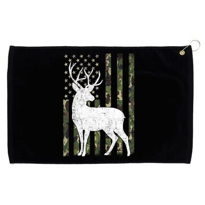 Deer Hunting American Flag Camo Grommeted Golf Towel