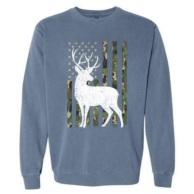 Deer Hunting American Flag Camo Garment-Dyed Sweatshirt