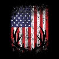 Deer Hunting American Flag Whitetail Buck Antlers Premium T-Shirt