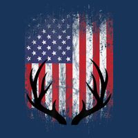 Deer Hunting American Flag Whitetail Buck Antlers Infant Baby Jersey Bodysuit