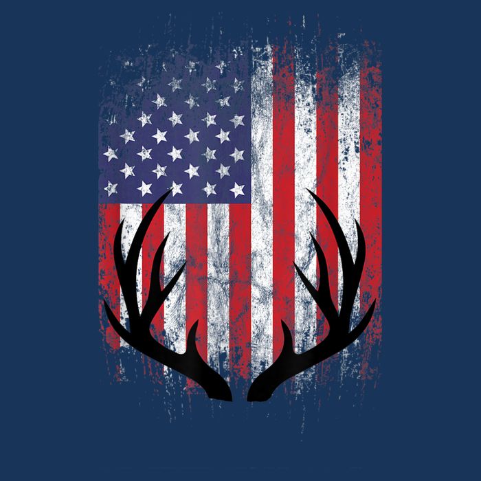 Deer Hunting American Flag Whitetail Buck Antlers Infant Baby Jersey Bodysuit