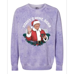 DaddyS Home Again Santa Trump Christmas 2024 New President Gift Colorblast Crewneck Sweatshirt