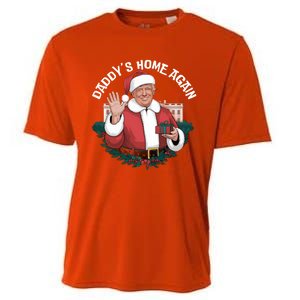 DaddyS Home Again Santa Trump Christmas 2024 New President Gift Cooling Performance Crew T-Shirt