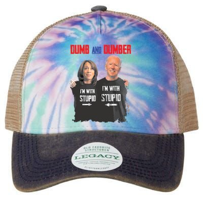 Dumber Haris And Biden Vote For Trump 2024 Legacy Tie Dye Trucker Hat