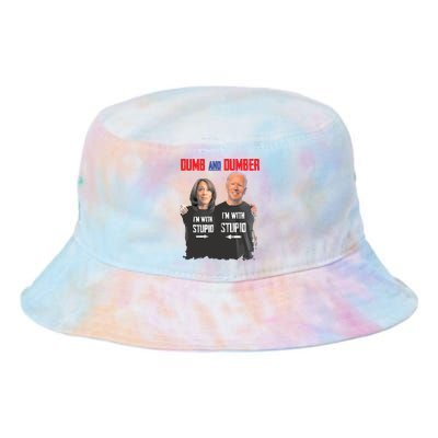 Dumber Haris And Biden Vote For Trump 2024 Tie Dye Newport Bucket Hat