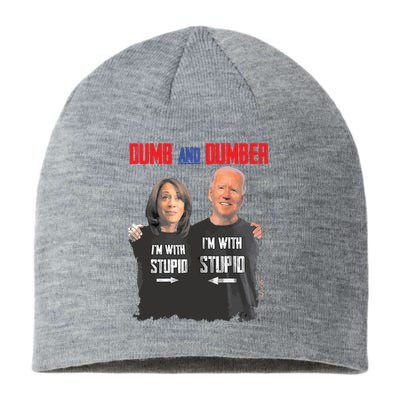 Dumber Haris And Biden Vote For Trump 2024 Sustainable Beanie