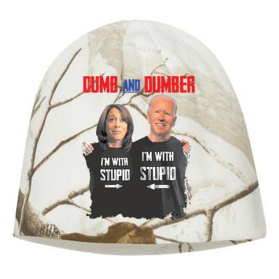 Dumber Haris And Biden Vote For Trump 2024 Kati - Camo Knit Beanie