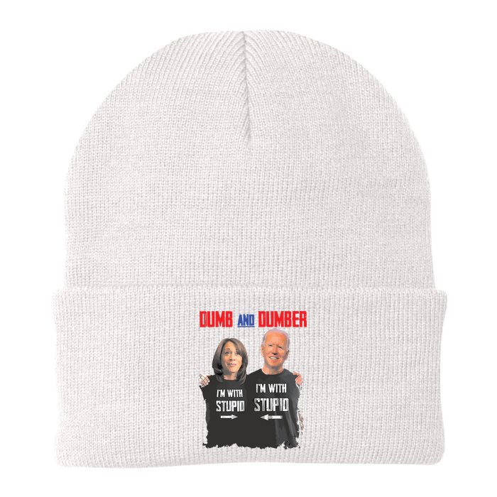 Dumber Haris And Biden Vote For Trump 2024 Knit Cap Winter Beanie