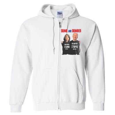 Dumber Haris And Biden Vote For Trump 2024 Full Zip Hoodie