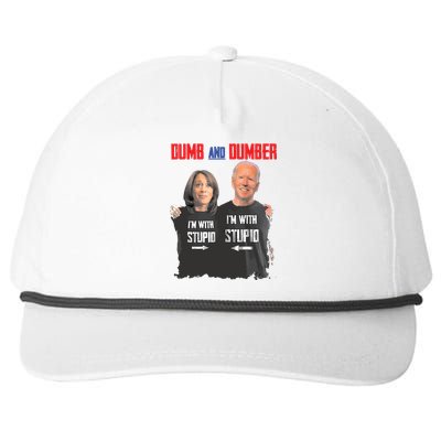 Dumber Haris And Biden Vote For Trump 2024 Snapback Five-Panel Rope Hat