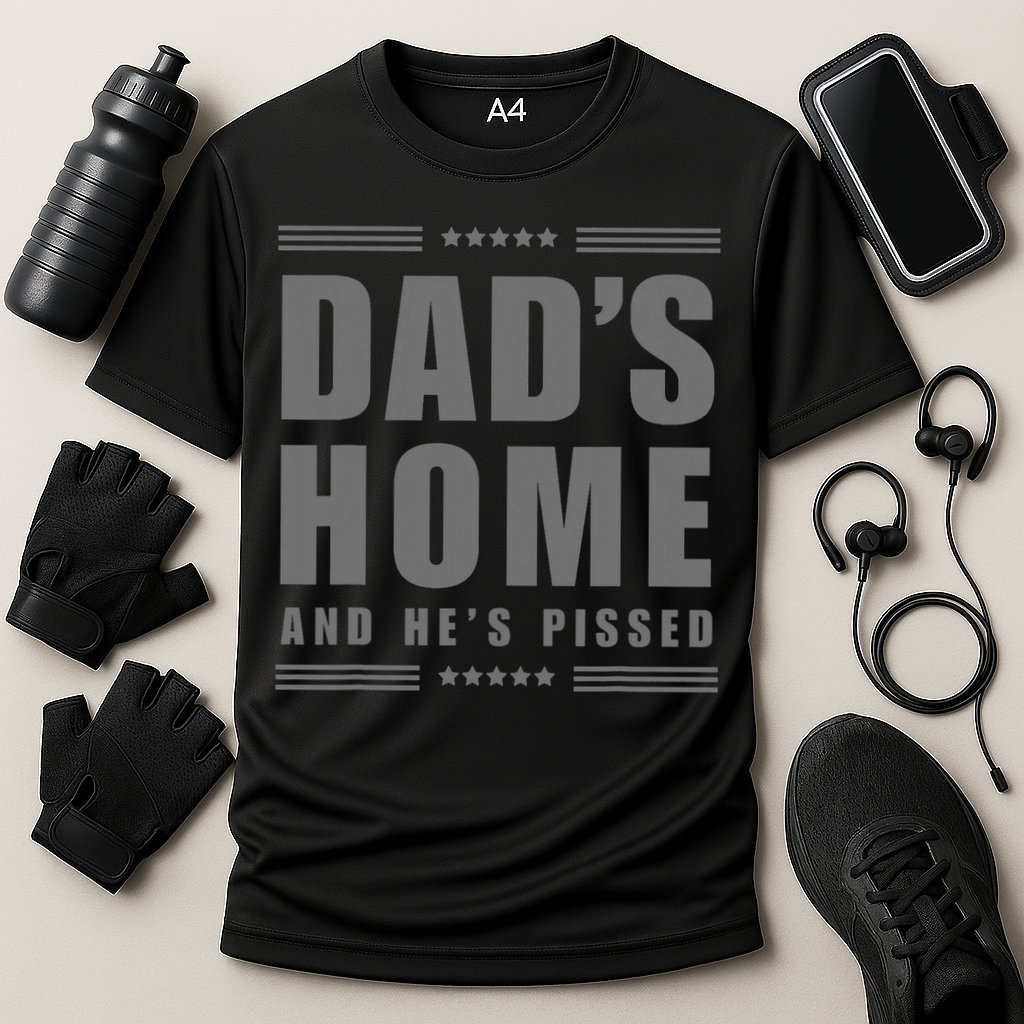 Dads Home And Hes Pissed Trump Dark Maga Dads Home Cooling Performance Crew T-Shirt