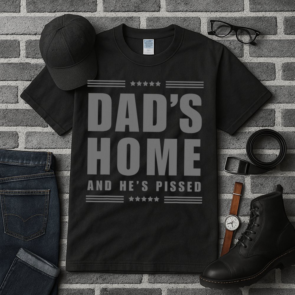 Dads Home And Hes Pissed Trump Dark Maga Dads Home Tall T-Shirt