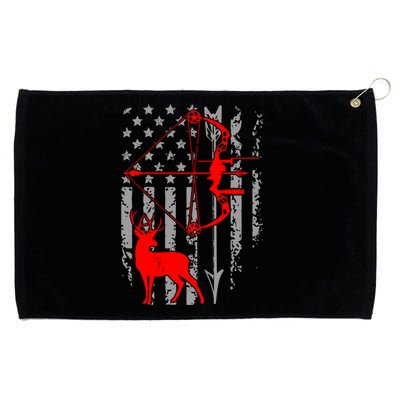 Deer Hunting American Flag Gift Bow Cool Hunting Gift For Hunters Grommeted Golf Towel