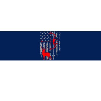 Deer Hunting American Flag Gift Bow Cool Hunting Gift For Hunters Bumper Sticker