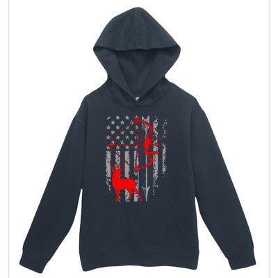 Deer Hunting American Flag Gift Bow Cool Hunting Gift For Hunters Urban Pullover Hoodie