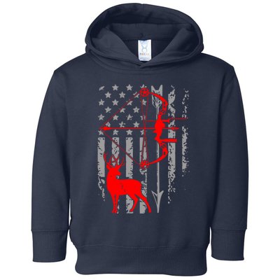 Deer Hunting American Flag Gift Bow Cool Hunting Gift For Hunters Toddler Hoodie